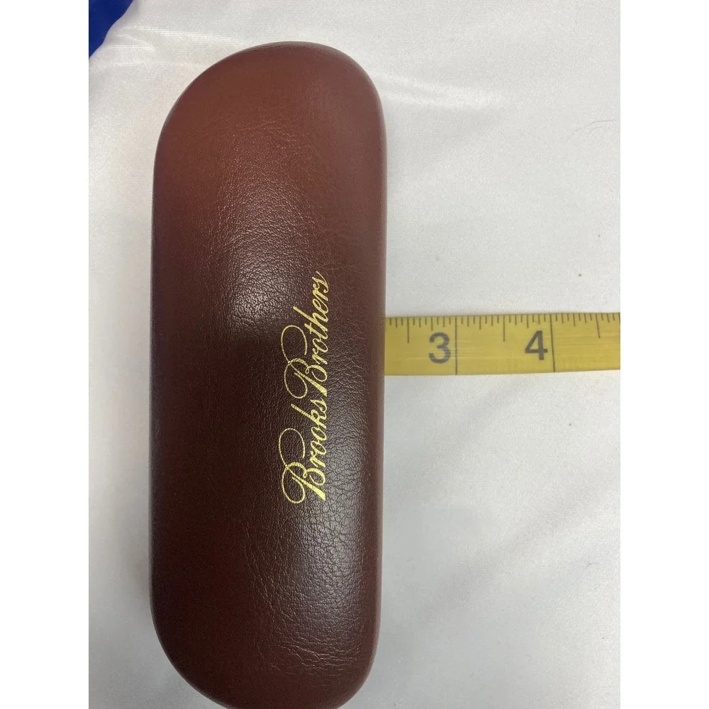 Brooks Brothers Brown‎ Eyeglass Case Hard Shell Gold Logo